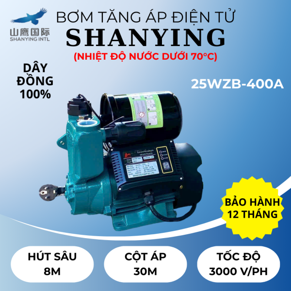 BƠM TĂNG ÁP ĐIỆN TỬ SHANYING 400W NHIỆT ĐỘ NƯỚC CHO PHÉP SỬ DỤNG DƯỚI 70°C - Hình ảnh 2