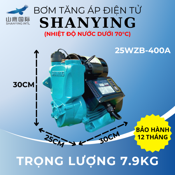 BƠM TĂNG ÁP ĐIỆN TỬ SHANYING 400W NHIỆT ĐỘ NƯỚC CHO PHÉP SỬ DỤNG DƯỚI 70°C - Hình ảnh 3