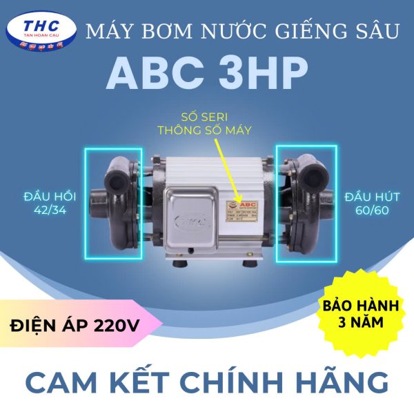 MÁY BƠM HÚT GIẾNG SÂU TÂN HOÀN CẦU ABC 3HP - 380V - Hình ảnh 3