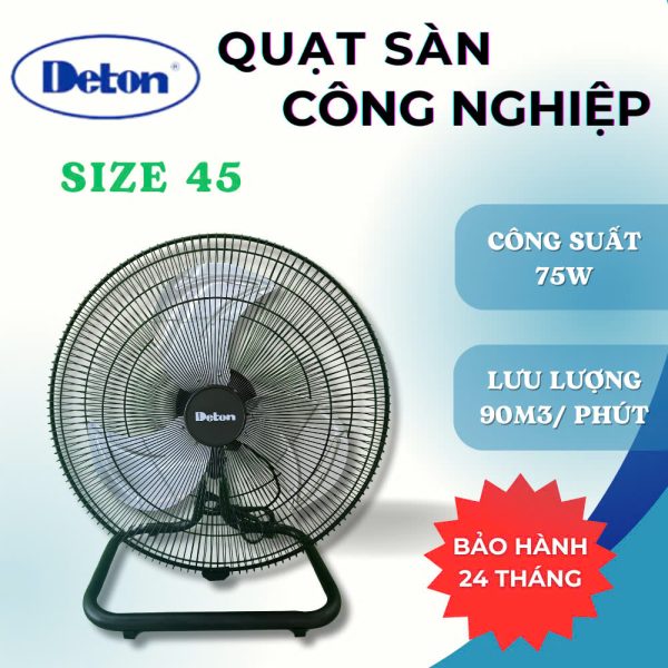 Quạt sàn Công nghiệp Deton Sải cánh 45CM – 75W