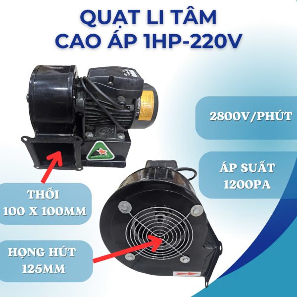 QUẠT LY TÂM CAO ÁP 1HP 220V 2800V/P - Hình ảnh 2