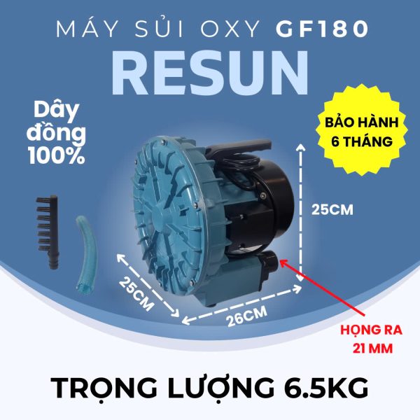 Máy sủi khí Oxy Resun GF công suất 180W - Hình ảnh 2