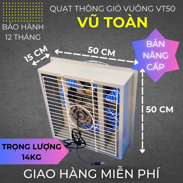 Quạt thông gió 2 mặt lưới 500x500 - Hình ảnh 2