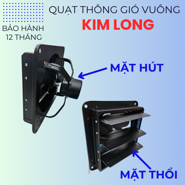Quạt thông gió vuông (có lá che mưa) size cánh 35cm - Hình ảnh 4
