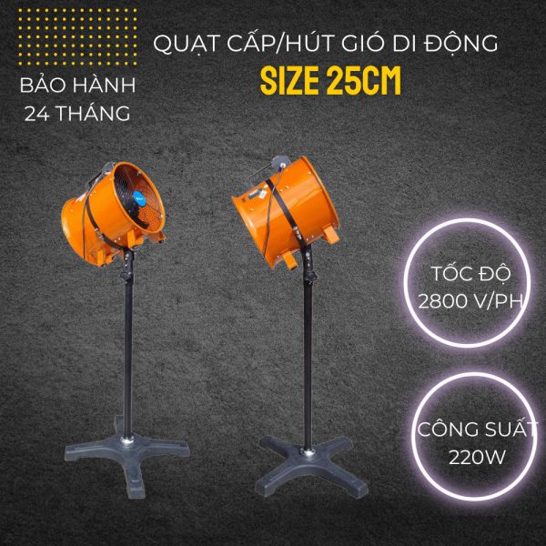 Quạt Hút Khói Dành Cho Bếp Nướng Ngoài Trời Cánh 25CM dạng Đứng - Hình ảnh 2