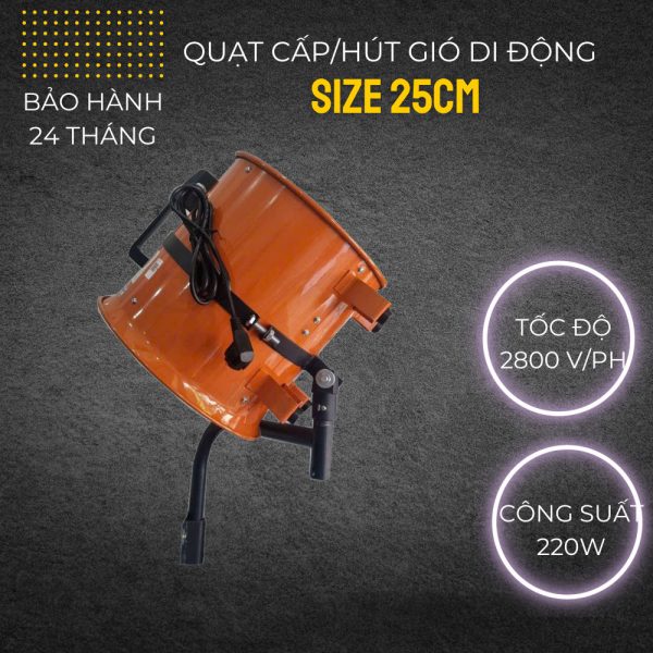Quạt Hút Khói Dành Cho Bếp Nướng Ngoài Trời Cánh 25CM dạng Treo - Hình ảnh 2