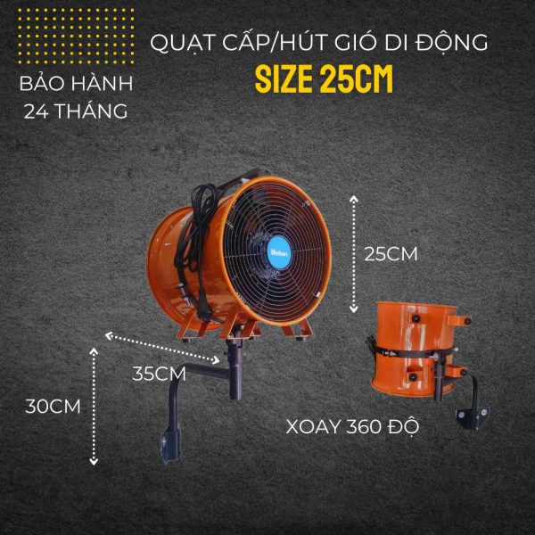 Quạt Hút Khói Dành Cho Bếp Nướng Ngoài Trời Cánh 25CM dạng Treo - Hình ảnh 3