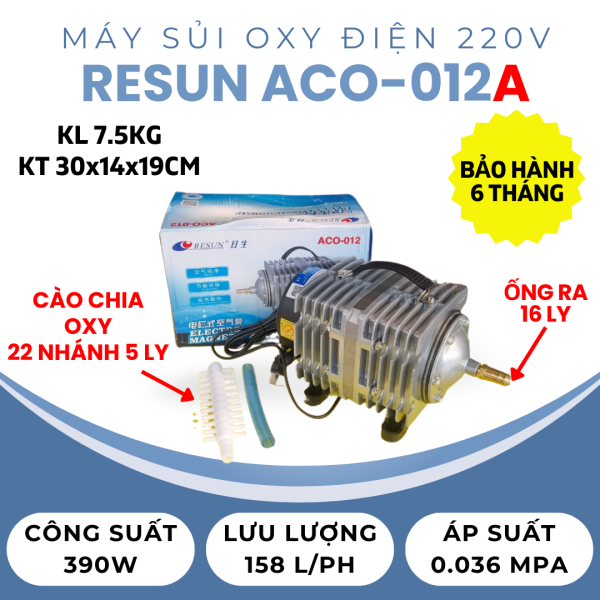Máy sủi khí bể hải sản Resun ACO-012A 390W