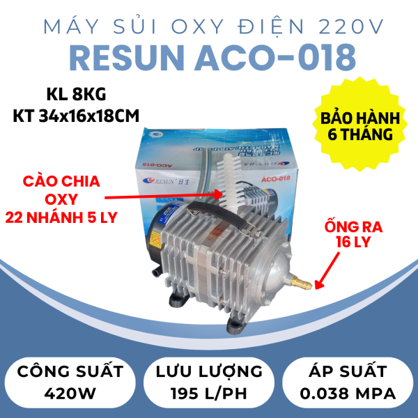 Máy sủi khí bể hải sản Resun ACO-018 420W
