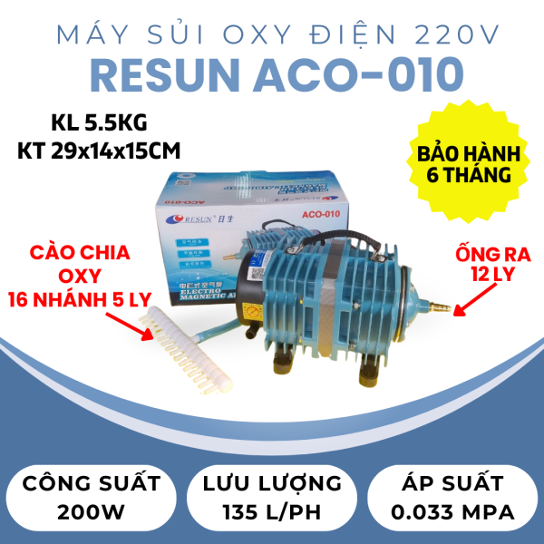 Máy sủi khí bể hải sản Resun ACO-010 200W